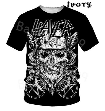 Suvine uus meeste T-särk meeste ümara kaelusega kolju 3D-printimise tänavatrendiga harajuku stiilis hiphop-rõivaste spordi-T-särk