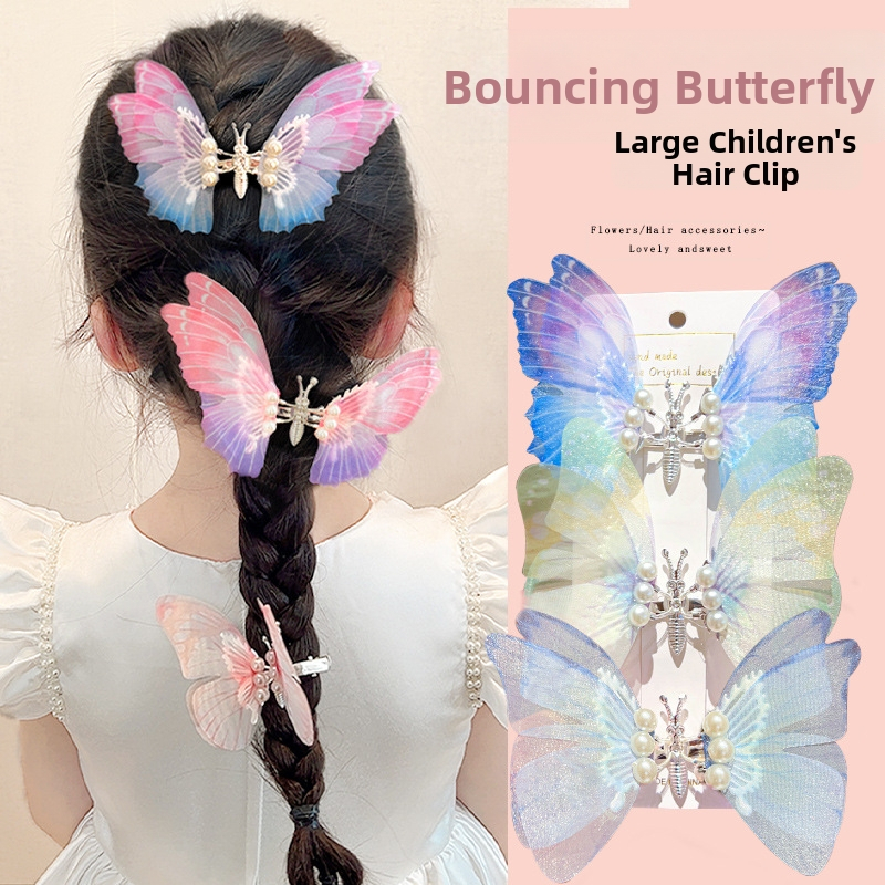 Judantis drugelio segtukas mergaitėms, naujas segtukas, plaukų aksesuarai, 2025 m. mergaičių lankelis, mažas segtukas, mergaičių galvos apdangalas