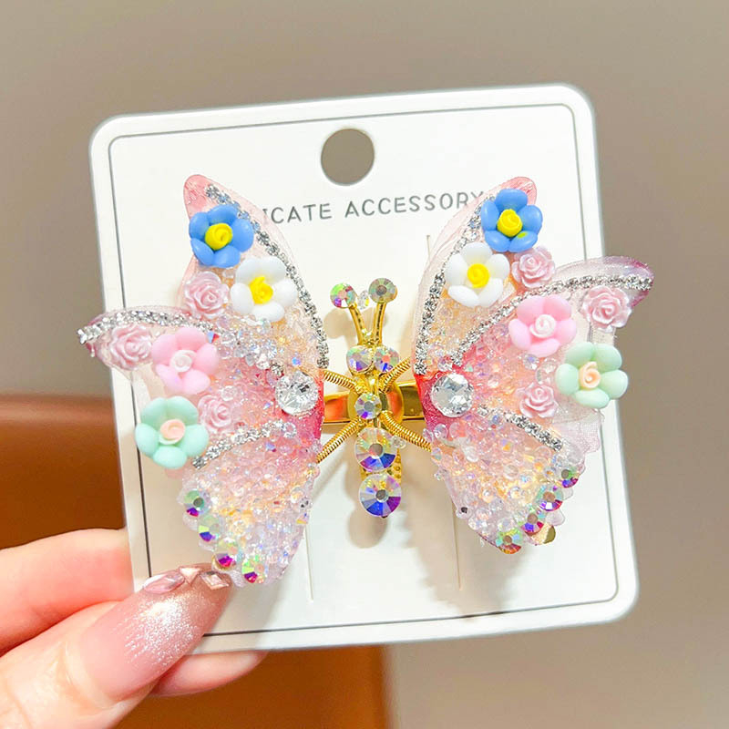 Judantis drugelio segtukas mergaitėms, naujas segtukas, plaukų aksesuarai, 2025 m. mergaičių lankelis, mažas segtukas, mergaičių galvos apdangalas