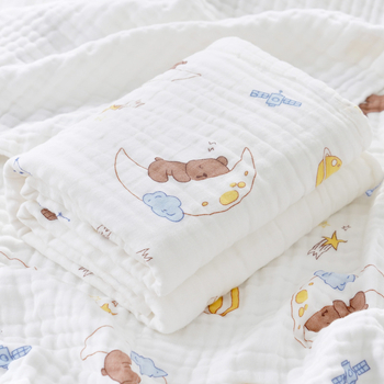 Kūdikio rankšluostis iš grynos medvilnės, didmeninė prekyba, grynos medvilnės keturių sluoksnių marlės naujagimio įvynioklis, vasarinis naujagimio reikmenys, vaikiška antklodė