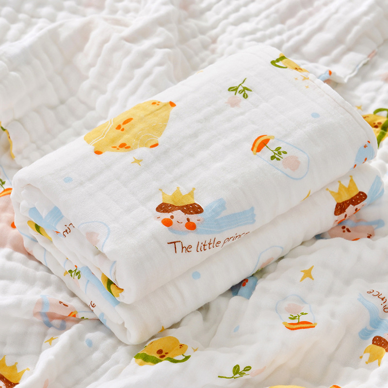 Kūdikio rankšluostis iš grynos medvilnės, didmeninė prekyba, grynos medvilnės keturių sluoksnių marlės naujagimio įvynioklis, vasarinis naujagimio reikmenys, vaikiška antklodė