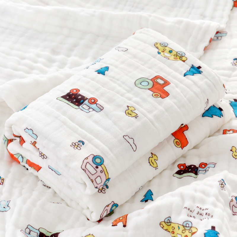 Kūdikio rankšluostis iš grynos medvilnės, didmeninė prekyba, grynos medvilnės keturių sluoksnių marlės naujagimio įvynioklis, vasarinis naujagimio reikmenys, vaikiška antklodė