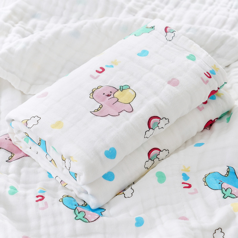 Kūdikio rankšluostis iš grynos medvilnės, didmeninė prekyba, grynos medvilnės keturių sluoksnių marlės naujagimio įvynioklis, vasarinis naujagimio reikmenys, vaikiška antklodė