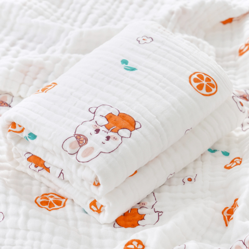 Kūdikio rankšluostis iš grynos medvilnės, didmeninė prekyba, grynos medvilnės keturių sluoksnių marlės naujagimio įvynioklis, vasarinis naujagimio reikmenys, vaikiška antklodė