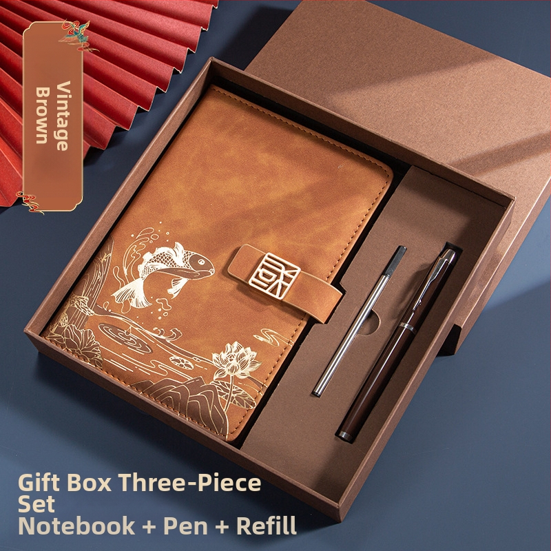 Caiet de notițe A5 pentru birou, cadou creativ pentru costum de birou, modă națională, cutie cadou pentru costum de birou, cadou pentru întâlnirea anuală