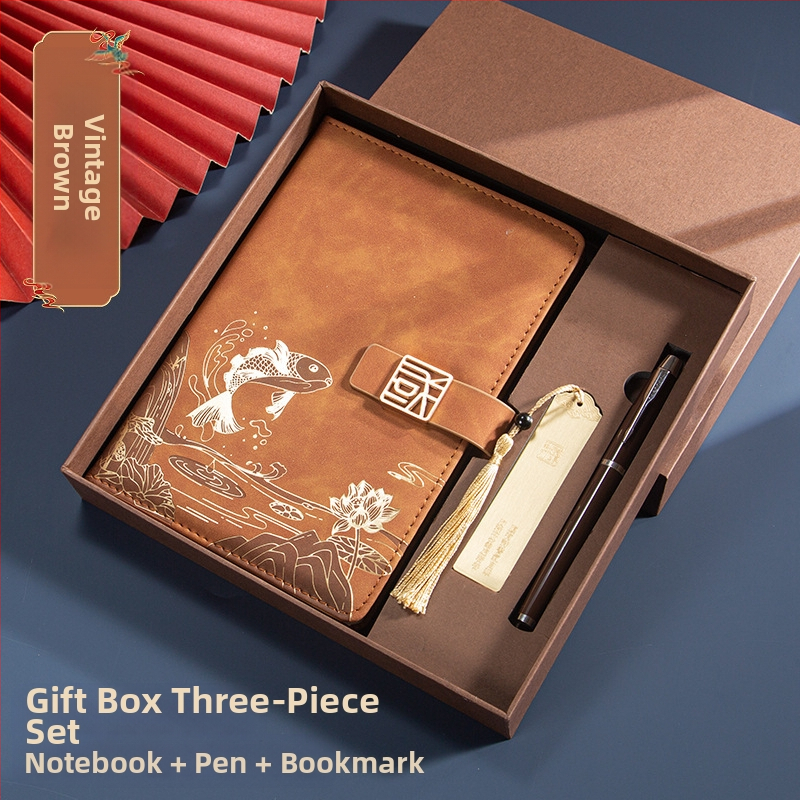 Caiet de notițe A5 pentru birou, cadou creativ pentru costum de birou, modă națională, cutie cadou pentru costum de birou, cadou pentru întâlnirea anuală