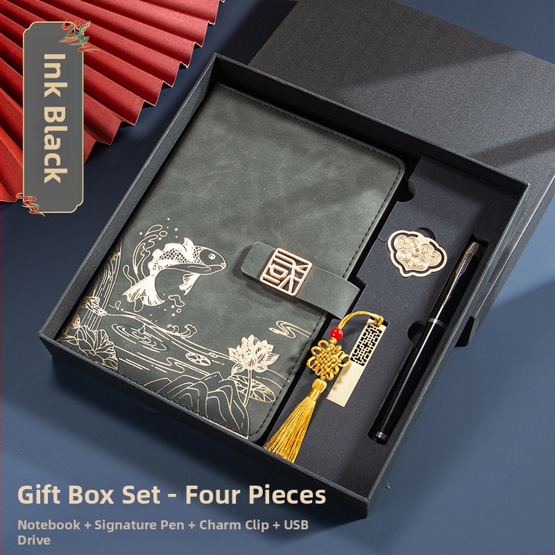 Caiet de notițe A5 pentru birou, cadou creativ pentru costum de birou, modă națională, cutie cadou pentru costum de birou, cadou pentru întâlnirea anuală