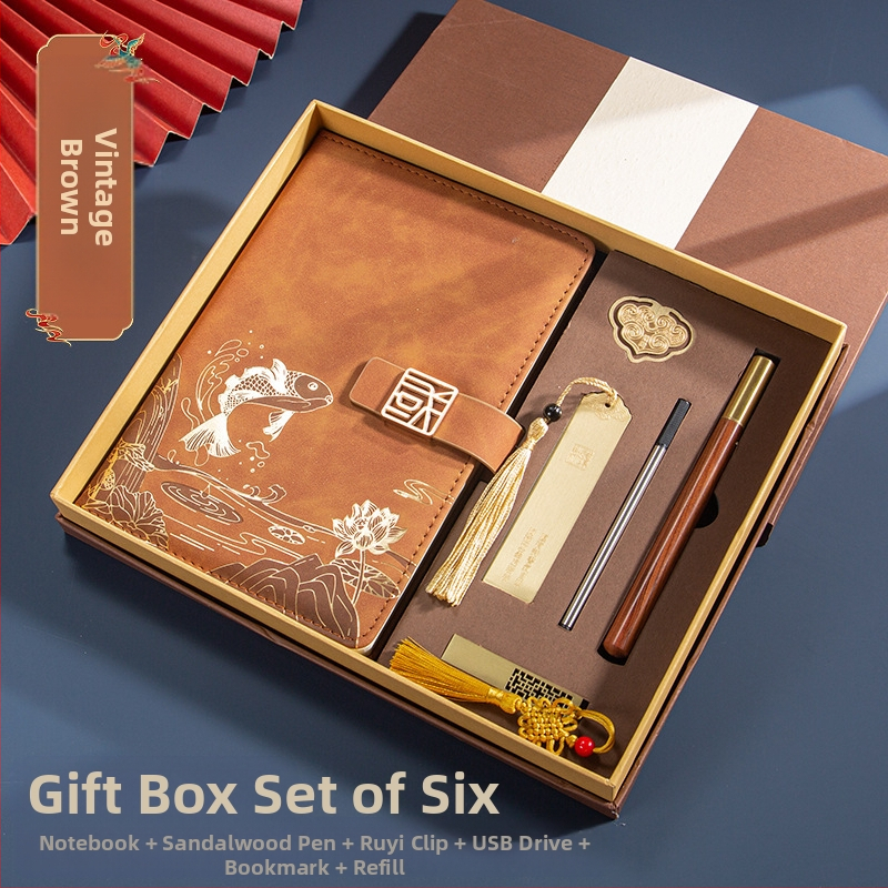 Caiet de notițe A5 pentru birou, cadou creativ pentru costum de birou, modă națională, cutie cadou pentru costum de birou, cadou pentru întâlnirea anuală