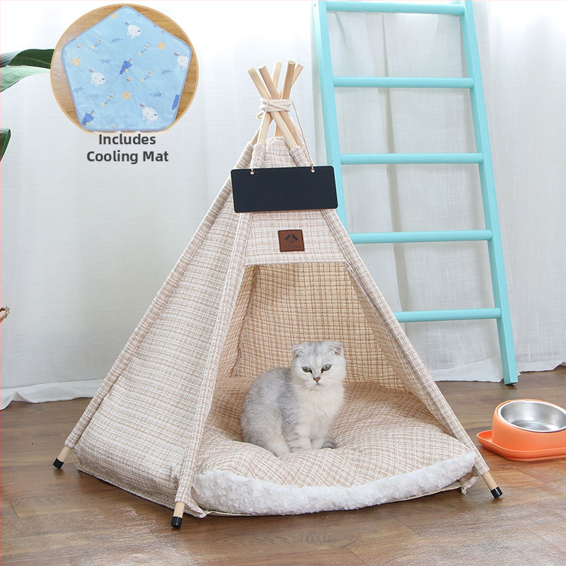 Lemmikloomatelk Four Seasons universaalne kassikeel suvine lemmikloomavoodi eemaldatav ja pestav suletud sisekassimajja kassimajja