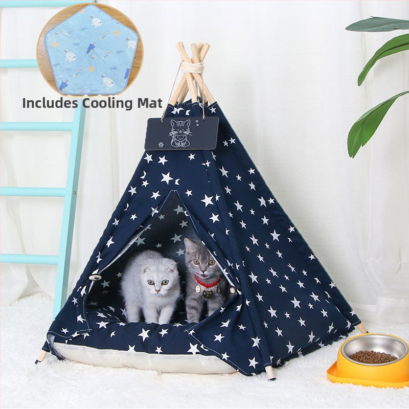 Lemmikloomatelk Four Seasons universaalne kassikeel suvine lemmikloomavoodi eemaldatav ja pestav suletud sisekassimajja kassimajja