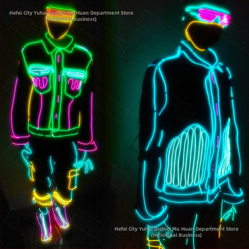 El Студена светлина Светещи дрехи Светещи суровини Флуоресцентни танцови изпълнения Обработка на облекло Оригинален дизайн