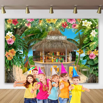 Vasaros paplūdimio gobeleno fonas, audinys, tropinis, pajūrio, gėlė, Aloha, Havajai, vandenynas, banglentė, šventinis, vakarėlis