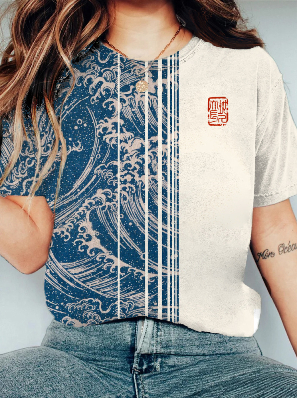 2023. gada vasaras pārrobežu T-krekls, Eiropas un Amerikas hiphopa sērijas digitālā 3D drukas sieviešu īsroku sporta T-krekls