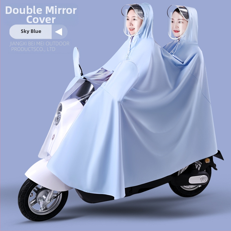 Elektromos autó esőkabát nagykereskedelmi akkumulátoros autó motorkerékpár szülő-gyermek egyrészes, egyrészes, dupla testű, esőálló anya-gyermek poncsó