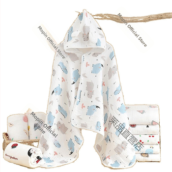 Keturių sluoksnių grynos medvilnės marlės vaikiškas rankšluostis, kūdikio apsiaustas su gobtuvu, maudymosi apsiaustas berniukams ir mergaitėms, šiltas chalatas