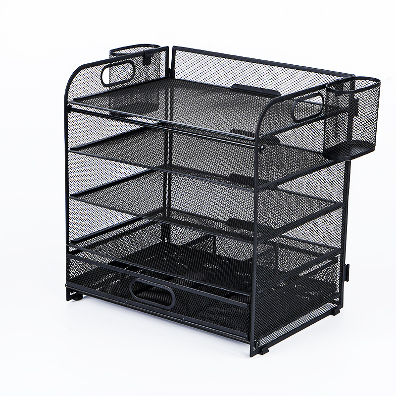 -Határokon átnyúló irodai ötszintes asztali irattároló állvány fém irattartó fiókos irattartó asztali irattartó