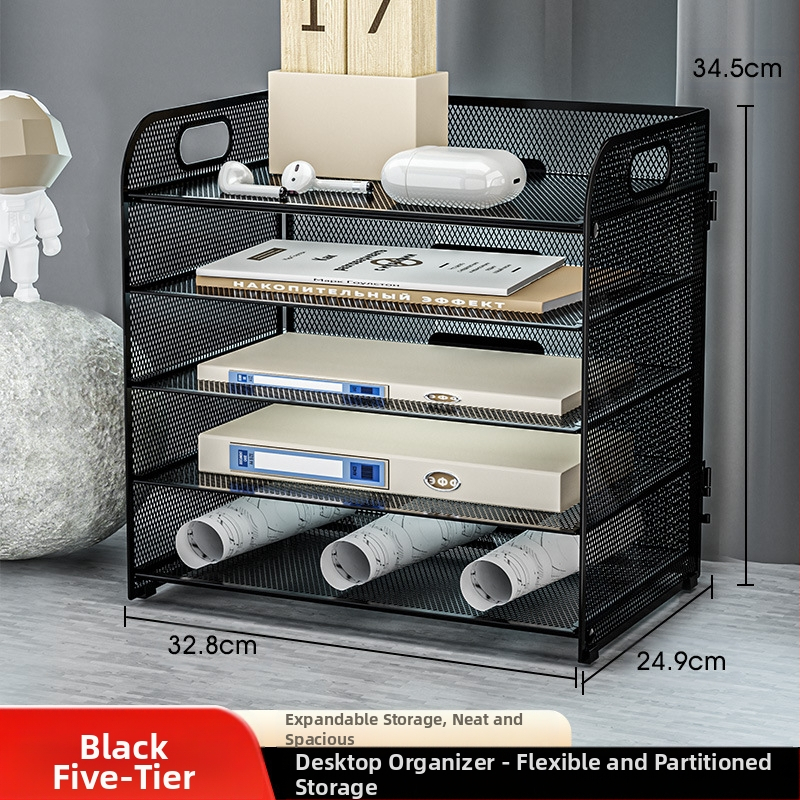 -Határokon átnyúló irodai ötszintes asztali irattároló állvány fém irattartó fiókos irattartó asztali irattartó