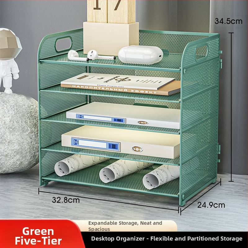 -Határokon átnyúló irodai ötszintes asztali irattároló állvány fém irattartó fiókos irattartó asztali irattartó