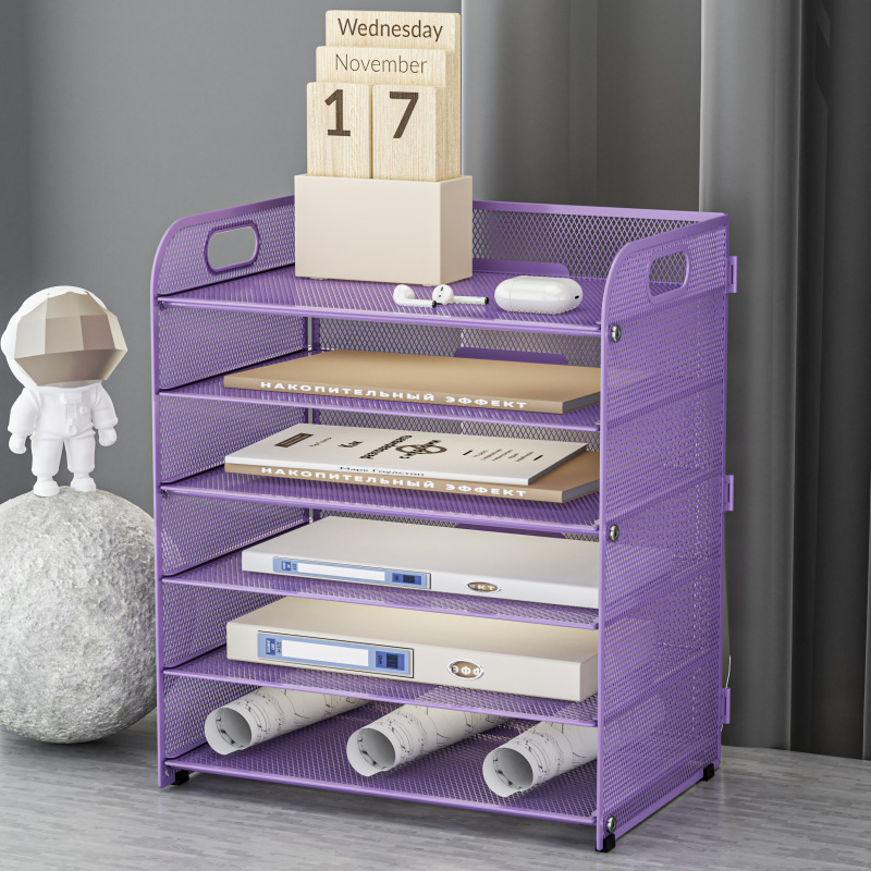 -Határokon átnyúló irodai ötszintes asztali irattároló állvány fém irattartó fiókos irattartó asztali irattartó