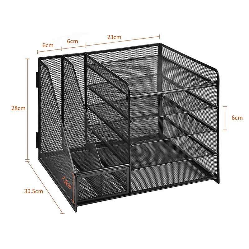 -Határokon átnyúló irodai ötszintes asztali irattároló állvány fém irattartó fiókos irattartó asztali irattartó