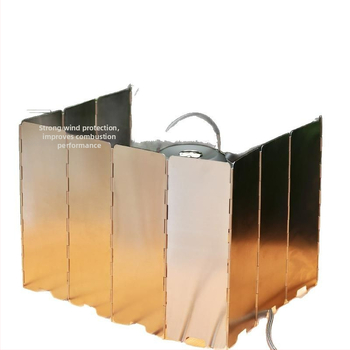 Сгъваем дефлектор за вятър от алуминиева сплав за външна печка, 8 броя/10 броя