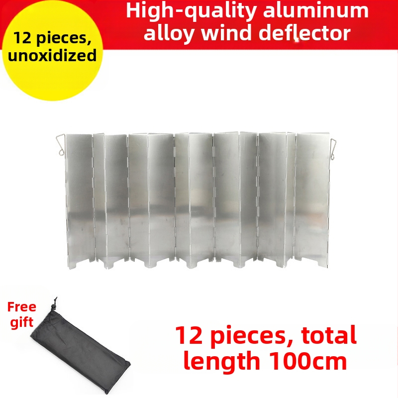 Сгъваем дефлектор за вятър от алуминиева сплав за външна печка, 8 броя/10 броя