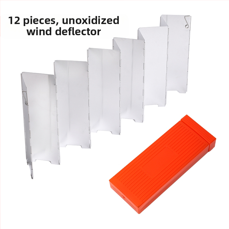 Сгъваем дефлектор за вятър от алуминиева сплав за външна печка, 8 броя/10 броя