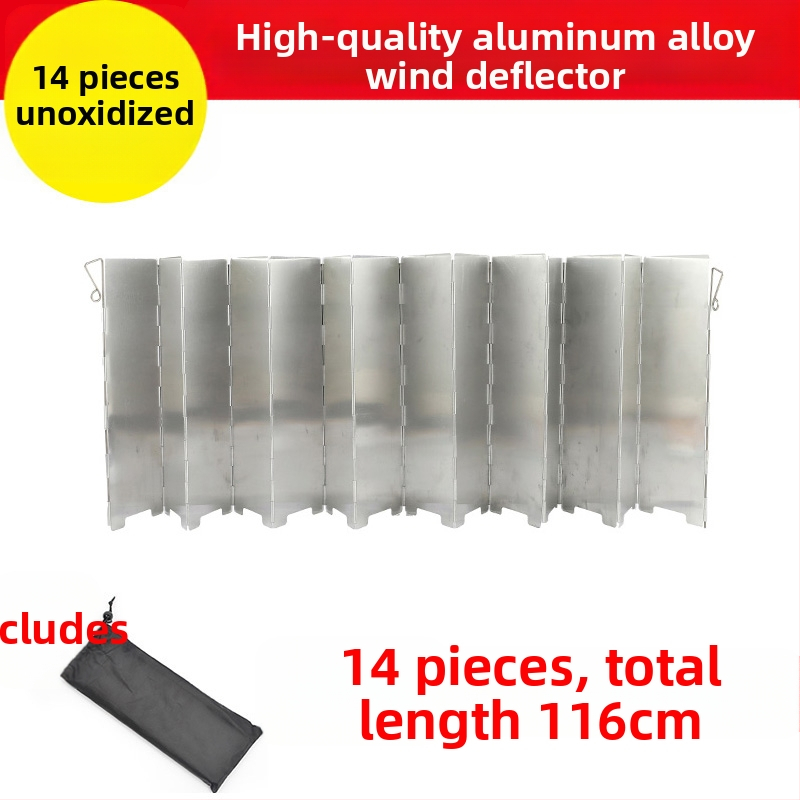 Сгъваем дефлектор за вятър от алуминиева сплав за външна печка, 8 броя/10 броя