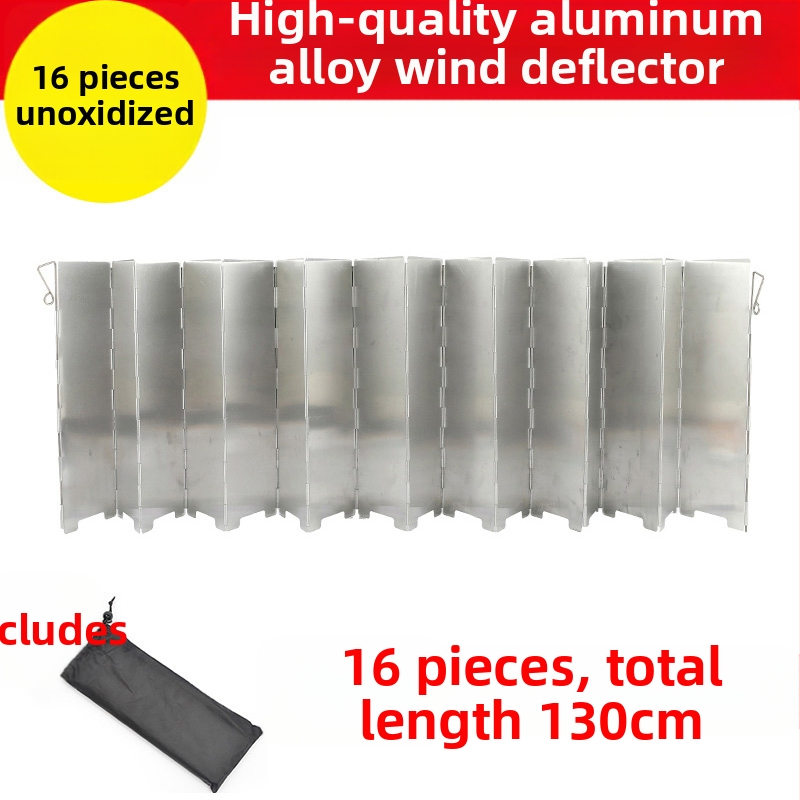Сгъваем дефлектор за вятър от алуминиева сплав за външна печка, 8 броя/10 броя