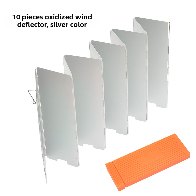 Сгъваем дефлектор за вятър от алуминиева сплав за външна печка, 8 броя/10 броя