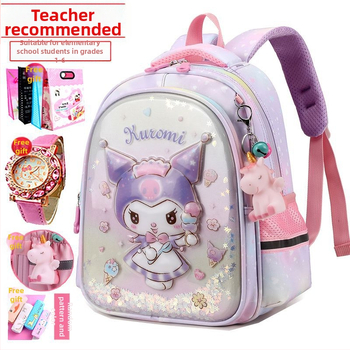 Új Kuromi iskolatáska női óvodai közép- és nagyosztályú könnyű óvodai osztályos terhet csökkentő gyermek aranyos rajzfilm hátizsák