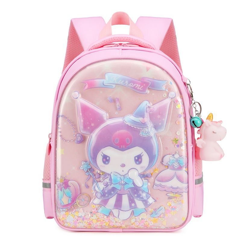 Új Kuromi iskolatáska női óvodai közép- és nagyosztályú könnyű óvodai osztályos terhet csökkentő gyermek aranyos rajzfilm hátizsák