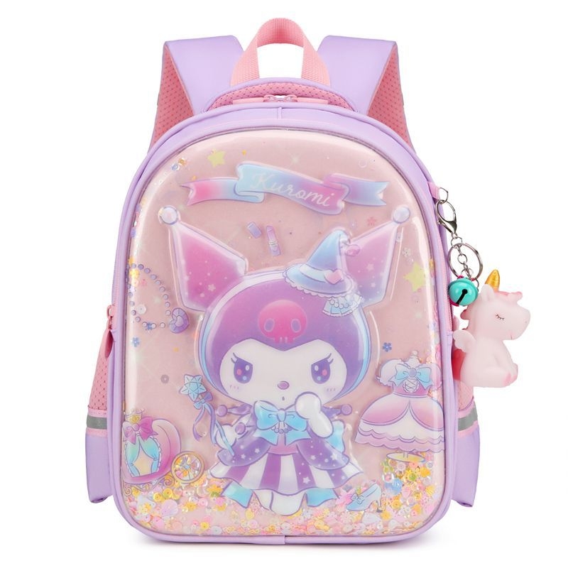 Új Kuromi iskolatáska női óvodai közép- és nagyosztályú könnyű óvodai osztályos terhet csökkentő gyermek aranyos rajzfilm hátizsák