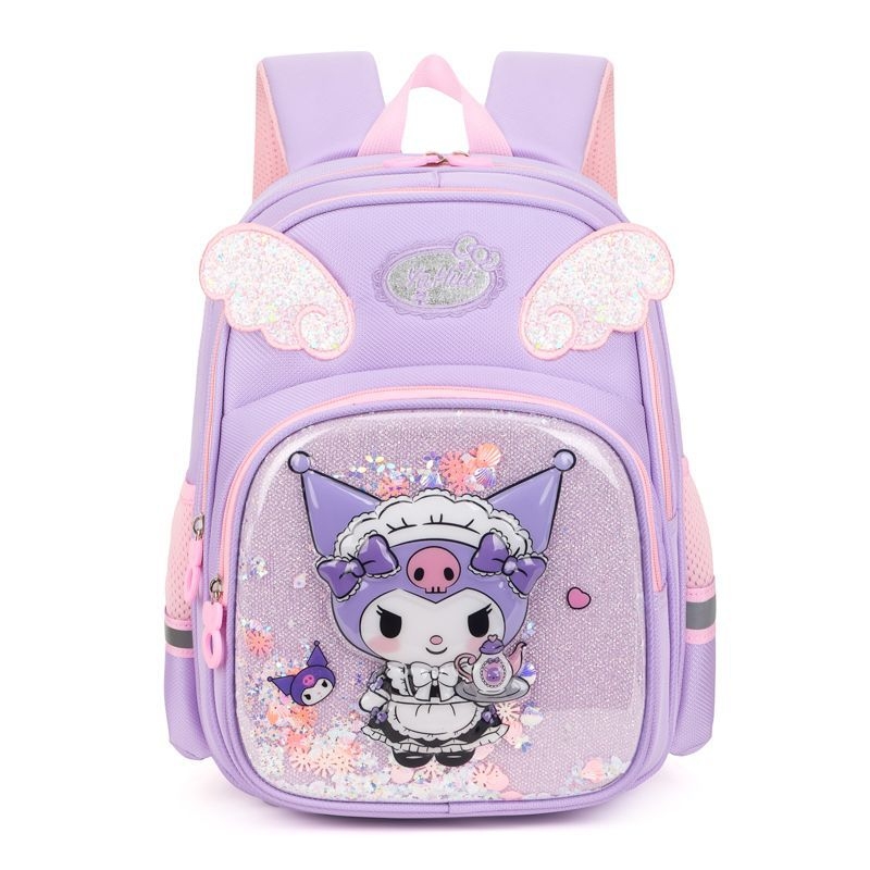 Új Kuromi iskolatáska női óvodai közép- és nagyosztályú könnyű óvodai osztályos terhet csökkentő gyermek aranyos rajzfilm hátizsák