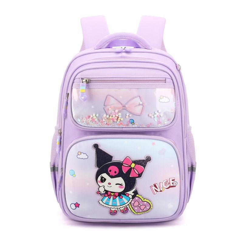 Új Kuromi iskolatáska női óvodai közép- és nagyosztályú könnyű óvodai osztályos terhet csökkentő gyermek aranyos rajzfilm hátizsák