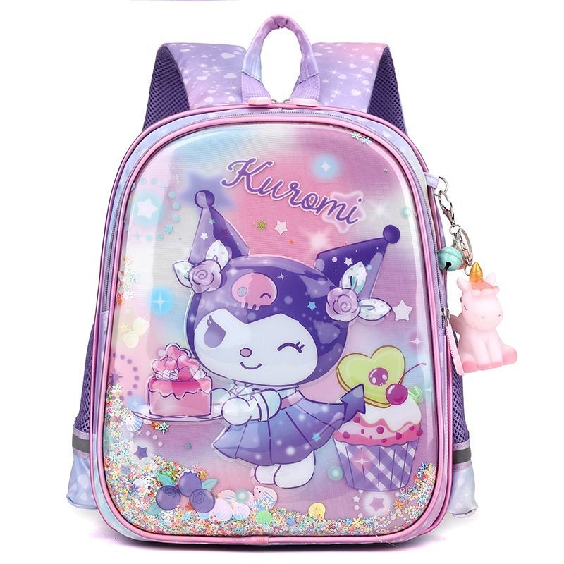 Új Kuromi iskolatáska női óvodai közép- és nagyosztályú könnyű óvodai osztályos terhet csökkentő gyermek aranyos rajzfilm hátizsák