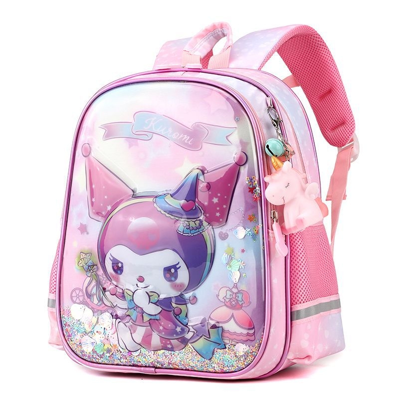 Új Kuromi iskolatáska női óvodai közép- és nagyosztályú könnyű óvodai osztályos terhet csökkentő gyermek aranyos rajzfilm hátizsák