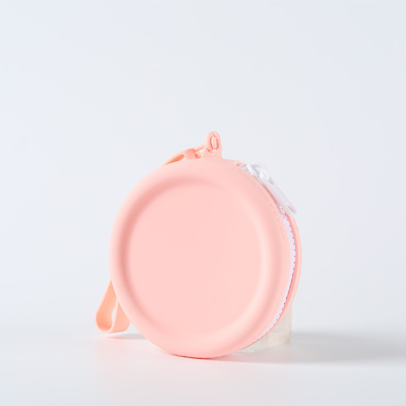 Silikoninis maišelis, apvali monetų piniginė, vientisos spalvos, ausinių duomenų linija, lūpų dažų laikymo maišelis, nešiojamas užtrauktukas, raktų dėklas, yra sandėlyje