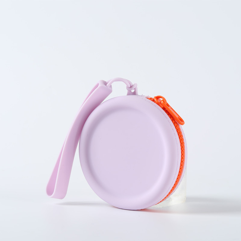 Silikoninis maišelis, apvali monetų piniginė, vientisos spalvos, ausinių duomenų linija, lūpų dažų laikymo maišelis, nešiojamas užtrauktukas, raktų dėklas, yra sandėlyje