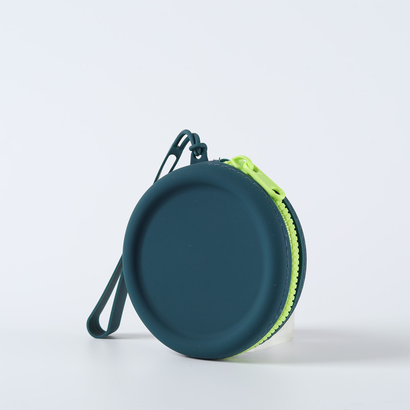Silikoninis maišelis, apvali monetų piniginė, vientisos spalvos, ausinių duomenų linija, lūpų dažų laikymo maišelis, nešiojamas užtrauktukas, raktų dėklas, yra sandėlyje