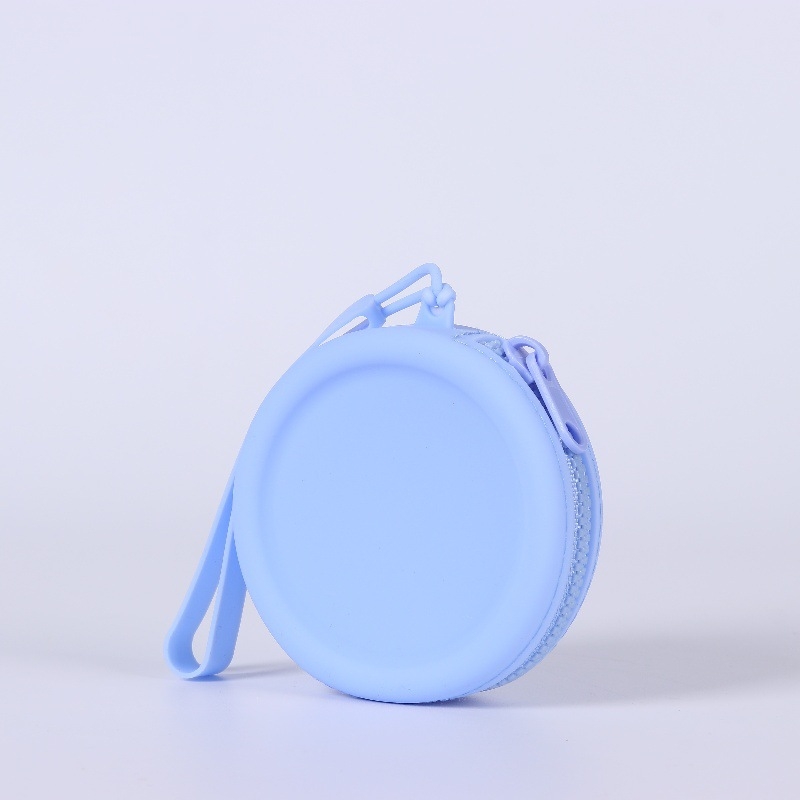 Silikoninis maišelis, apvali monetų piniginė, vientisos spalvos, ausinių duomenų linija, lūpų dažų laikymo maišelis, nešiojamas užtrauktukas, raktų dėklas, yra sandėlyje