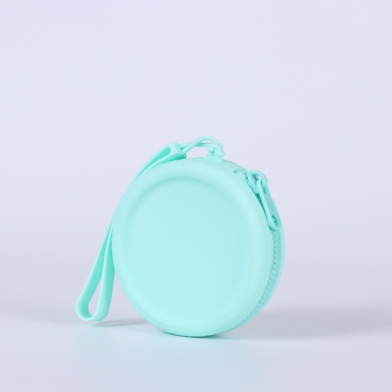 Silikoninis maišelis, apvali monetų piniginė, vientisos spalvos, ausinių duomenų linija, lūpų dažų laikymo maišelis, nešiojamas užtrauktukas, raktų dėklas, yra sandėlyje