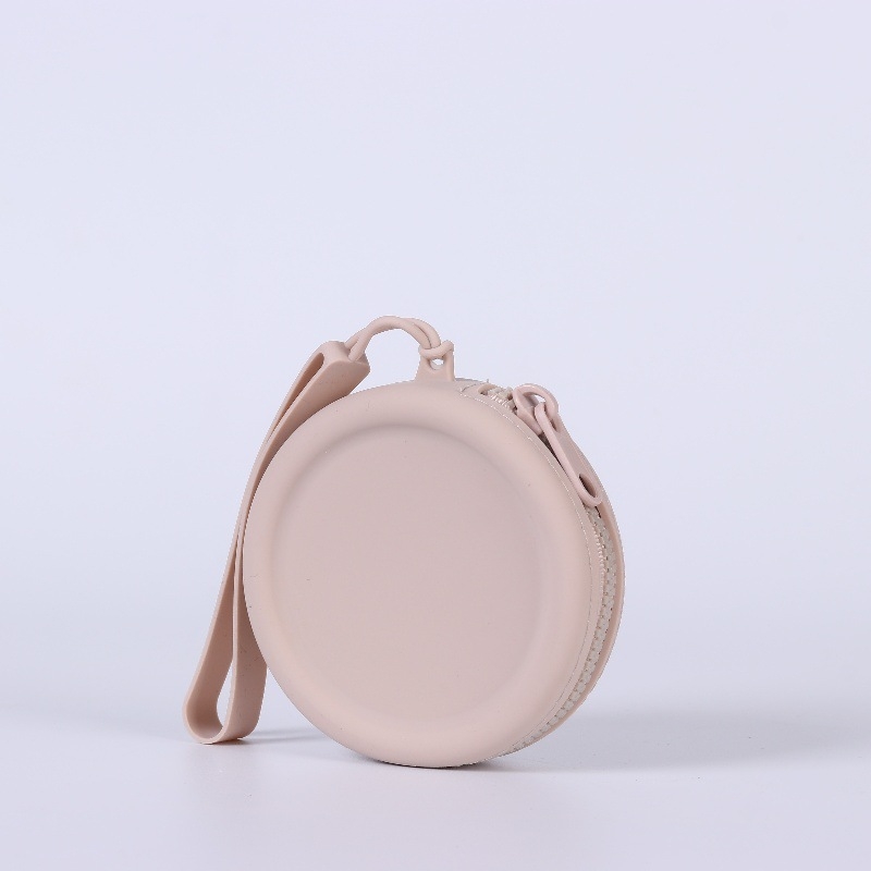 Silikoninis maišelis, apvali monetų piniginė, vientisos spalvos, ausinių duomenų linija, lūpų dažų laikymo maišelis, nešiojamas užtrauktukas, raktų dėklas, yra sandėlyje