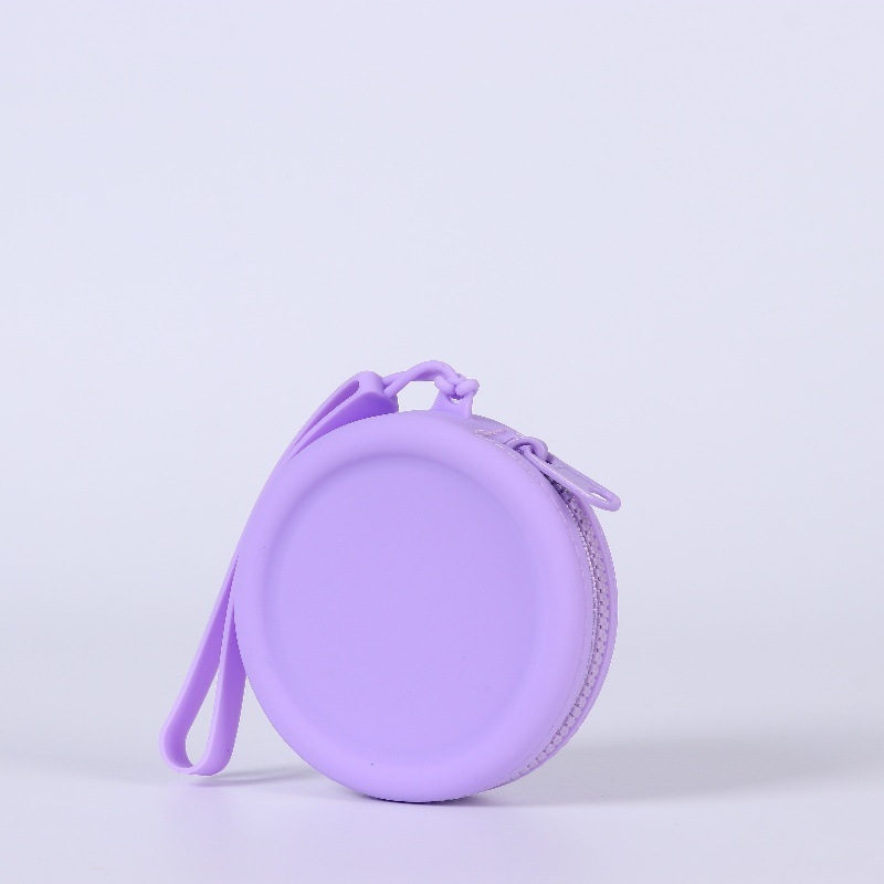 Silikoninis maišelis, apvali monetų piniginė, vientisos spalvos, ausinių duomenų linija, lūpų dažų laikymo maišelis, nešiojamas užtrauktukas, raktų dėklas, yra sandėlyje