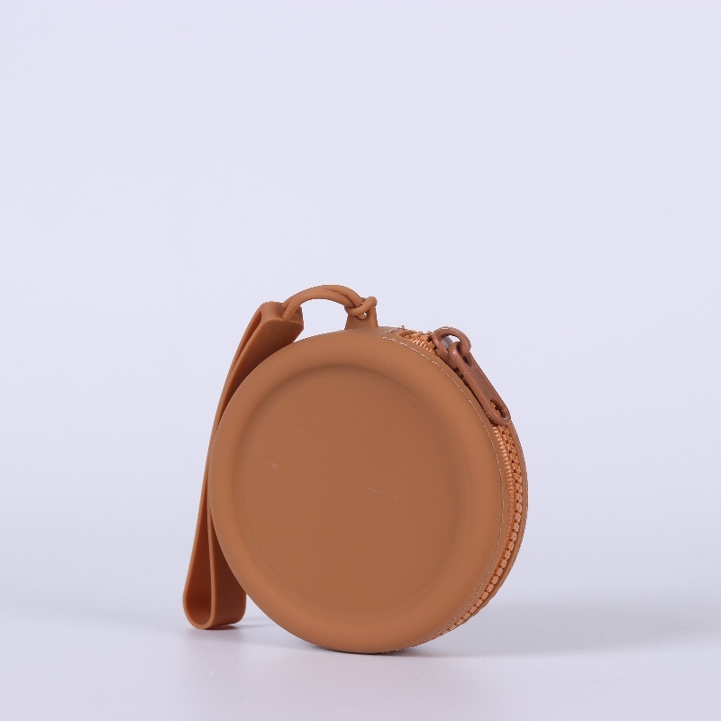 Silikoninis maišelis, apvali monetų piniginė, vientisos spalvos, ausinių duomenų linija, lūpų dažų laikymo maišelis, nešiojamas užtrauktukas, raktų dėklas, yra sandėlyje