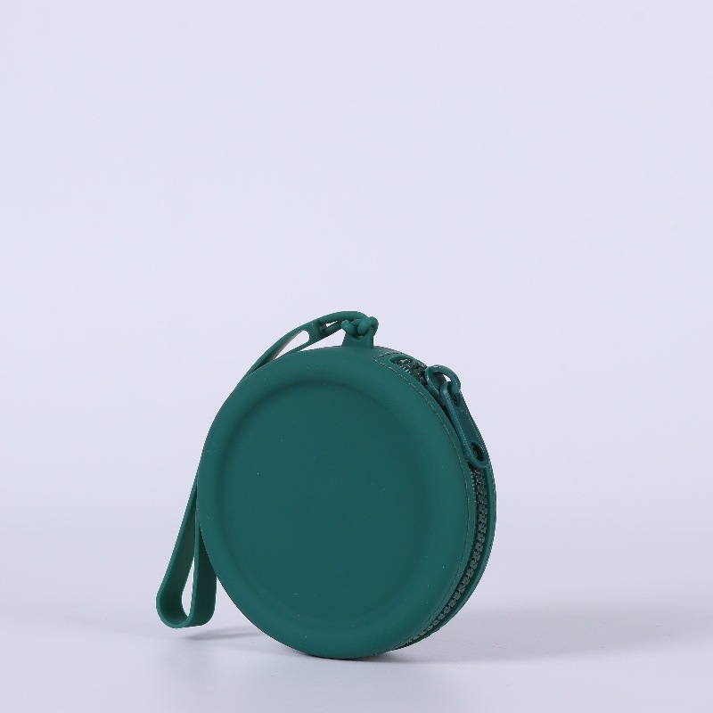 Silikoninis maišelis, apvali monetų piniginė, vientisos spalvos, ausinių duomenų linija, lūpų dažų laikymo maišelis, nešiojamas užtrauktukas, raktų dėklas, yra sandėlyje