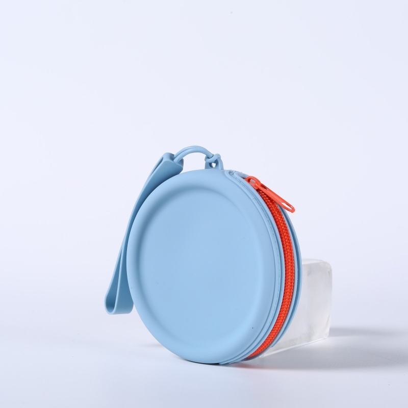 Silikoninis maišelis, apvali monetų piniginė, vientisos spalvos, ausinių duomenų linija, lūpų dažų laikymo maišelis, nešiojamas užtrauktukas, raktų dėklas, yra sandėlyje