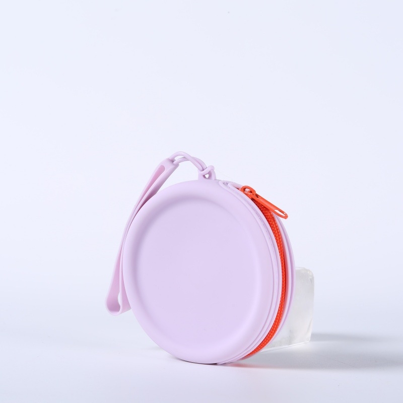 Silikoninis maišelis, apvali monetų piniginė, vientisos spalvos, ausinių duomenų linija, lūpų dažų laikymo maišelis, nešiojamas užtrauktukas, raktų dėklas, yra sandėlyje