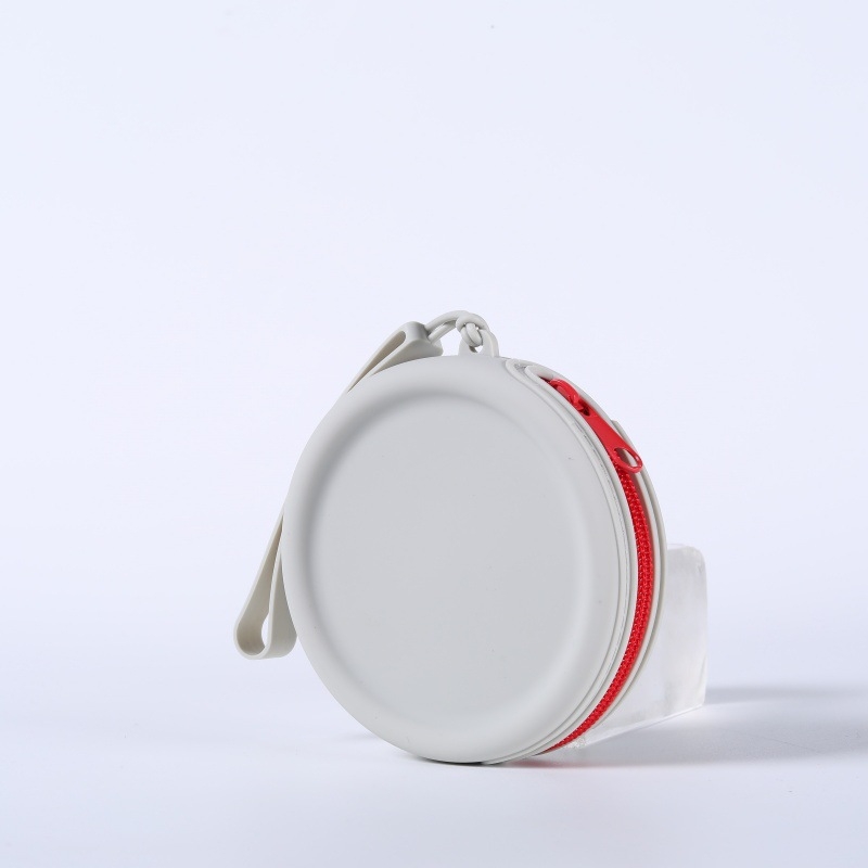 Silikoninis maišelis, apvali monetų piniginė, vientisos spalvos, ausinių duomenų linija, lūpų dažų laikymo maišelis, nešiojamas užtrauktukas, raktų dėklas, yra sandėlyje