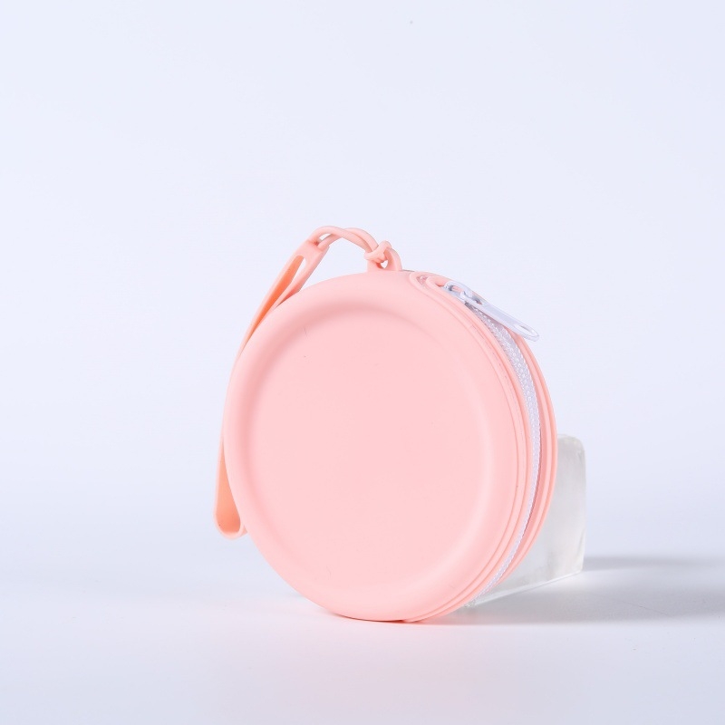 Silikoninis maišelis, apvali monetų piniginė, vientisos spalvos, ausinių duomenų linija, lūpų dažų laikymo maišelis, nešiojamas užtrauktukas, raktų dėklas, yra sandėlyje